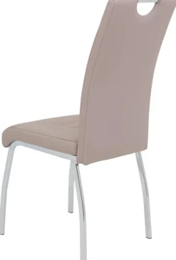 Stuhl Andrea 2er Set Cappuccino Kunstleder Metall B/H/T: ca. 43x100x64 cm