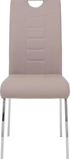 Stuhl Andrea 2er Set Cappuccino Kunstleder Metall B/H/T: ca. 43x100x64 cm