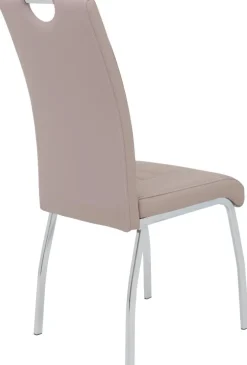Stuhl Andrea 2er Set Cappuccino Kunstleder Metall B/H/T: ca. 43x100x64 cm
