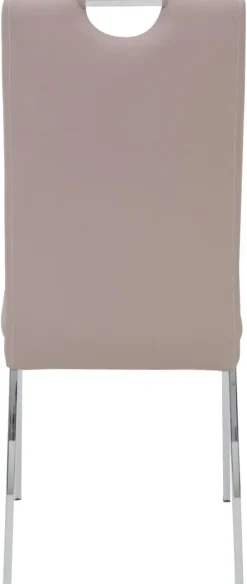 Stuhl Andrea 4er Set Cappuccino Chrom Kunstleder Metall B/H/T: ca. 43x100x64 cm