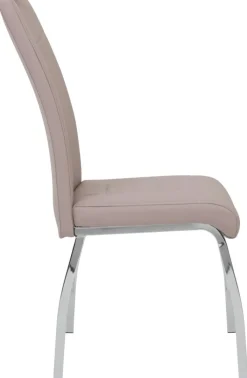 Stuhl Andrea 4er Set Cappuccino Chrom Kunstleder Metall B/H/T: ca. 43x100x64 cm