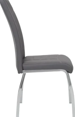 Stuhl Andrea 4er Set grau Kunstleder B/H/T: ca. 43x100x64 cm
