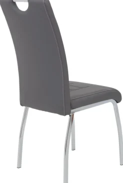 Stuhl Andrea 4er Set grau Kunstleder B/H/T: ca. 43x100x64 cm