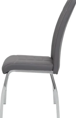 Stuhl Andrea 4er Set grau Kunstleder B/H/T: ca. 43x100x64 cm