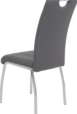 Stuhl Andrea 4er Set grau Kunstleder B/H/T: ca. 43x100x64 cm