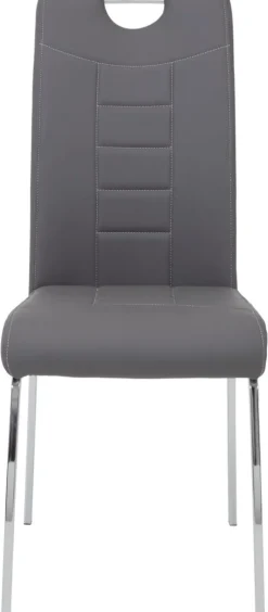Stuhl Andrea 4er Set grau Kunstleder B/H/T: ca. 43x100x64 cm