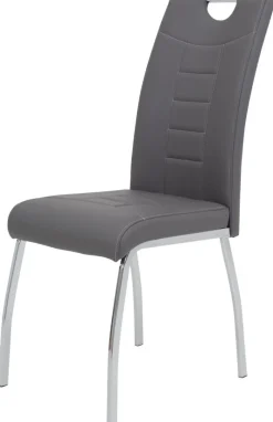 Stuhl Andrea 4er Set grau Kunstleder B/H/T: ca. 43x100x64 cm