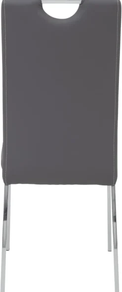 Stuhl Andrea 2er Set grau Kunstleder Metall B/H/T: ca. 43x100x64 cm