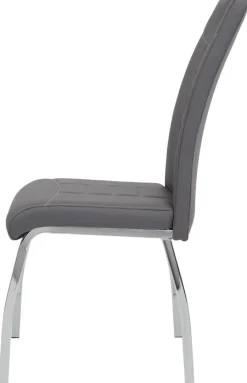 Stuhl Andrea 2er Set grau Kunstleder Metall B/H/T: ca. 43x100x64 cm