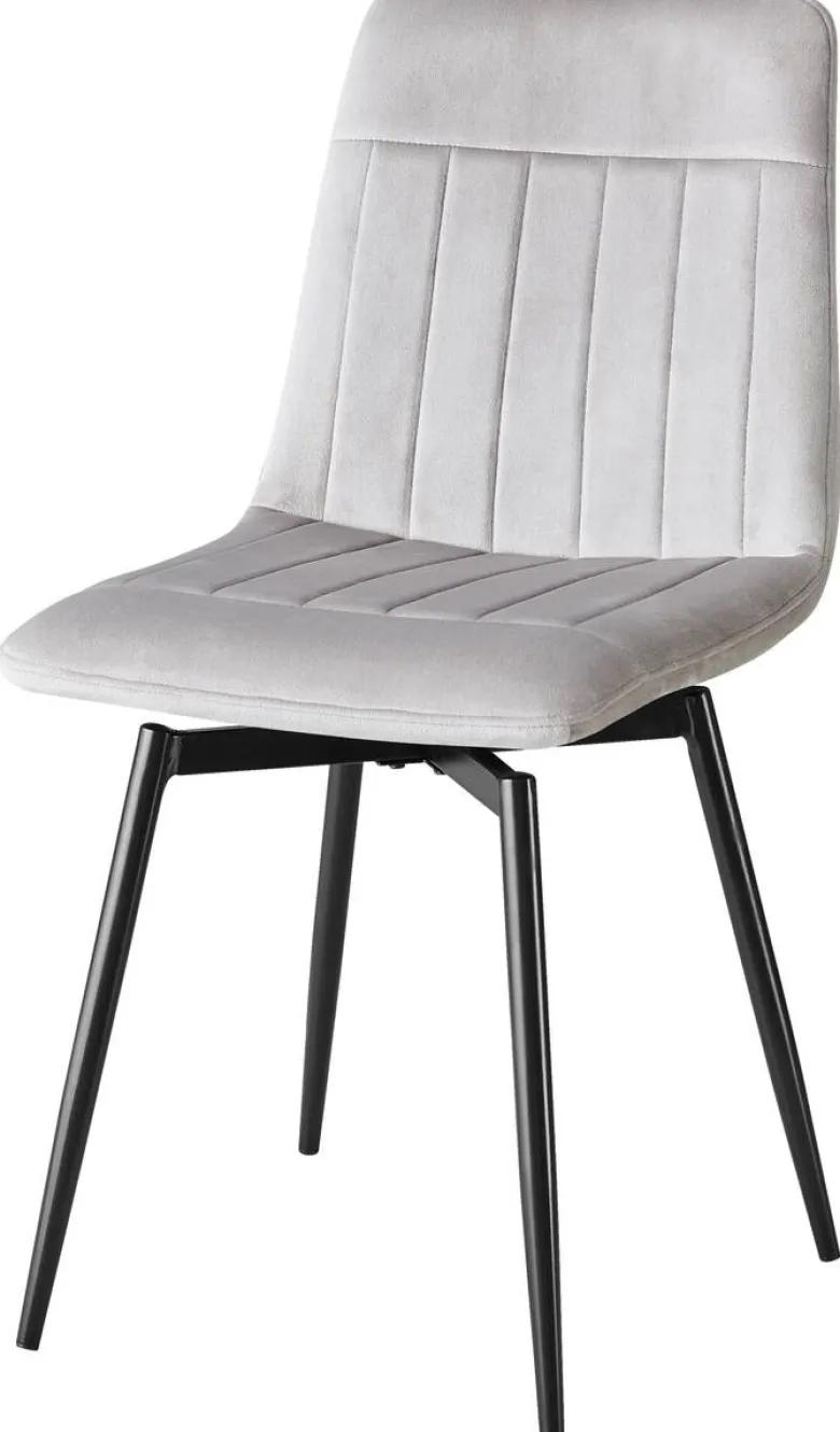 Stuhl Ayra grau Samt B/H/T: ca. 57x85x57 cm