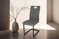 Stuhl BANFF 2er-Set. anthrazit Webstoff B/H/T: ca. 42x97x58 cm