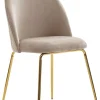 Stuhl beige gold Stoff Eisen B/H/T: ca. 53x86x50 cm