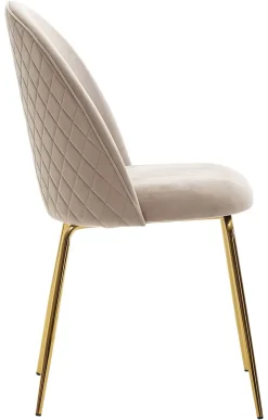 Stuhl beige gold Stoff Eisen B/H/T: ca. 53x86x50 cm