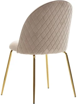 Stuhl beige gold Stoff Eisen B/H/T: ca. 53x86x50 cm