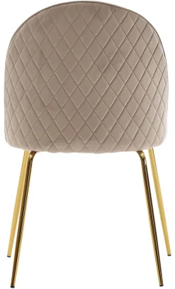 Stuhl beige gold Stoff Eisen B/H/T: ca. 53x86x50 cm