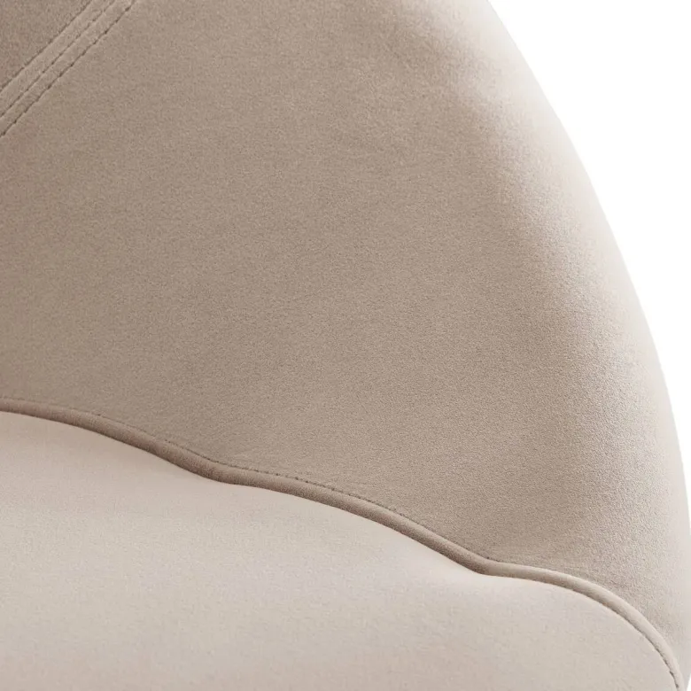 Stuhl beige Samt B/H/T: ca. 57x83x60 cm