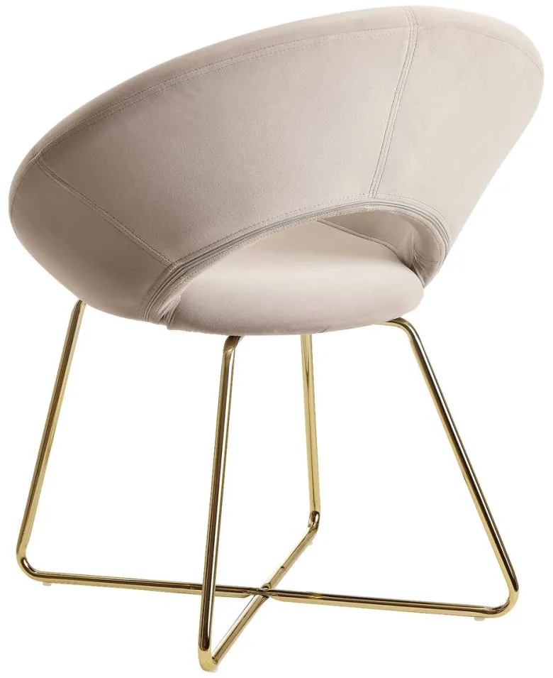 Stuhl beige Samt B/H/T: ca. 57x83x60 cm