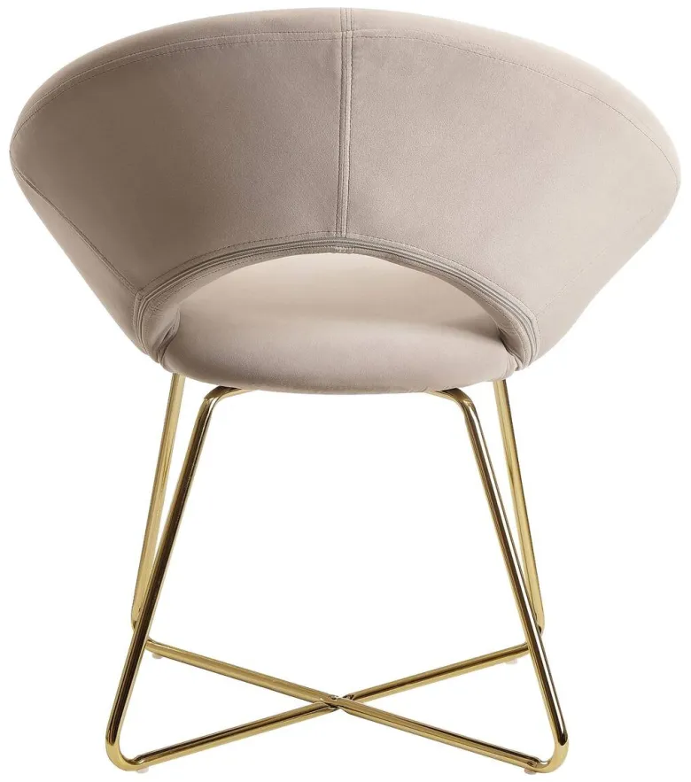 Stuhl beige Samt B/H/T: ca. 57x83x60 cm