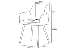 Stuhl BELLA, 2er Set creme Stoff B/H/T: ca. 55x82x62 cm