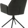 Stuhl BLAIR 2er-Set anthrazit Vintage schwarz Stoff Metall B/H/T: ca. 57x89x61 cm