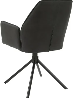 Stuhl BLAIR 2er-Set anthrazit Vintage schwarz Stoff Metall B/H/T: ca. 57x89x61 cm