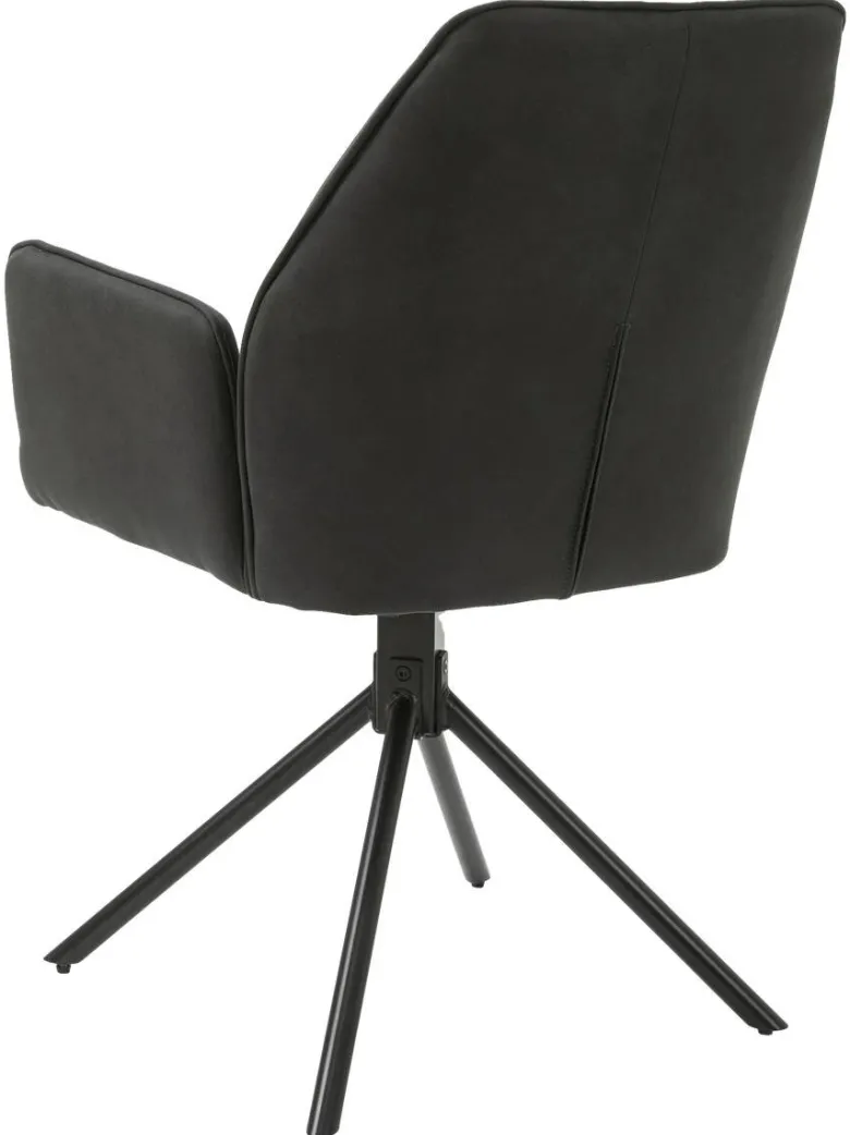 Stuhl BLAIR 2er-Set anthrazit Vintage schwarz Stoff Metall B/H/T: ca. 57x89x61 cm