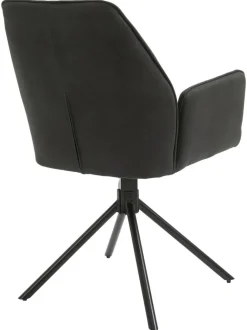 Stuhl BLAIR 2er-Set anthrazit Vintage schwarz Stoff Metall B/H/T: ca. 57x89x61 cm