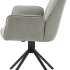Stuhl BLAIR 2er-Set hellgrau schwarz Webstoff Metall B/H/T: ca. 57x89x61 cm