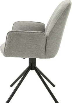 Stuhl BLAIR 2er-Set hellgrau schwarz Webstoff Metall B/H/T: ca. 57x89x61 cm