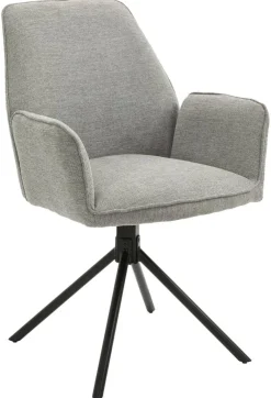 Stuhl BLAIR 2er-Set hellgrau schwarz Webstoff Metall B/H/T: ca. 57x89x61 cm