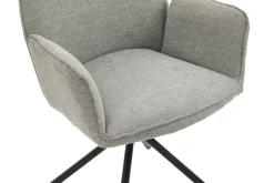 Stuhl BLAIR 2er-Set hellgrau schwarz Webstoff Metall B/H/T: ca. 57x89x61 cm