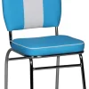 Stuhl blau weiß Kunstleder Kunstleder B/H/T: ca. 47x90x45 cm