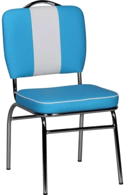 Stuhl blau weiß Kunstleder Kunstleder B/H/T: ca. 47x90x45 cm
