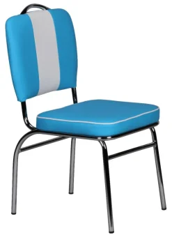Stuhl blau weiß Kunstleder Kunstleder B/H/T: ca. 47x90x45 cm