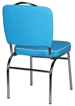 Stuhl blau weiß Kunstleder Kunstleder B/H/T: ca. 47x90x45 cm