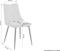 Stuhl CARLO 2er-Set. taupe Webstoff B/H/T: ca. 59x88x47 cm