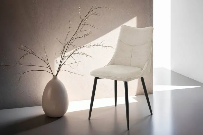 Stuhl CARLO 2er-Set. taupe Webstoff B/H/T: ca. 59x88x47 cm