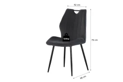 Stuhl CHRISTIN, 2er Set anthrazit Samt B/H/T: ca. 52x75x58 cm