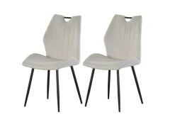 Stuhl CHRISTIN, 2er Set creme Samt B/H/T: ca. 52x58x75 cm