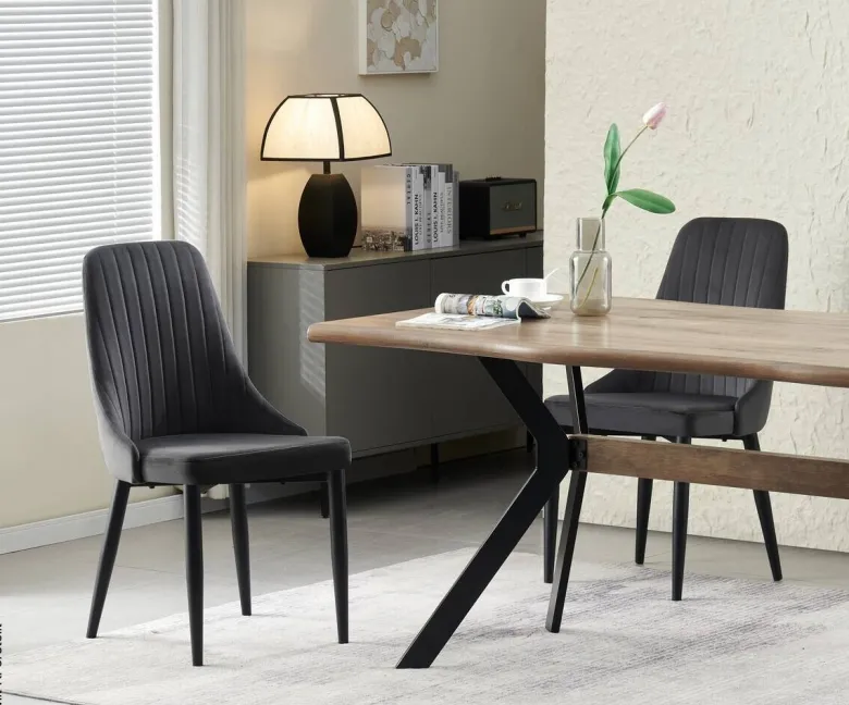 Stuhl CLAUDIA, 2er Set anthrazit B/H/T: ca. 44x88x58 cm