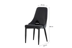 Stuhl CLAUDIA, 2er Set anthrazit B/H/T: ca. 44x88x58 cm