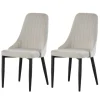 Stuhl CLAUDIA, 2er Set creme Samt B/H/T: ca. 44x88x58 cm