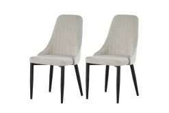 Stuhl CLAUDIA, 2er Set creme Samt B/H/T: ca. 44x88x58 cm