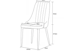 Stuhl CLAUDIA, 2er Set creme Samt B/H/T: ca. 44x88x58 cm