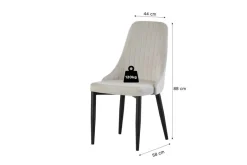 Stuhl CLAUDIA, 2er Set creme Samt B/H/T: ca. 44x88x58 cm