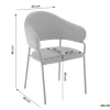 Stuhl CURVE, 2er-Set grau Stoff B/H/T: ca. 60x86x58 cm