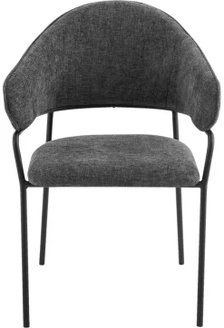 Stuhl CURVE, 2er-Set grau Stoff B/H/T: ca. 60x86x58 cm