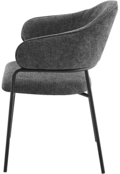 Stuhl CURVE, 2er-Set grau Stoff B/H/T: ca. 60x86x58 cm