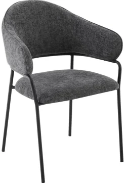Stuhl CURVE, 2er-Set grau Stoff B/H/T: ca. 60x86x58 cm