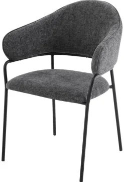 Stuhl CURVE, 2er-Set grau Stoff B/H/T: ca. 60x86x58 cm